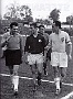 Padova-Fiorentina 1-1,16 novembre 1958 Toni Pin e Lello Scagnellato conversano con Kurt Hamrin,punto di forza dell'attacco viola.(da Quartostadio) (Adriano Danieli)